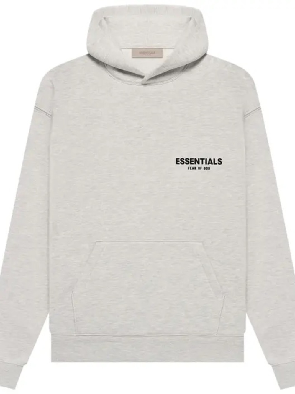 Essentials Fear of God Light Gray Chest Logo Hoodie